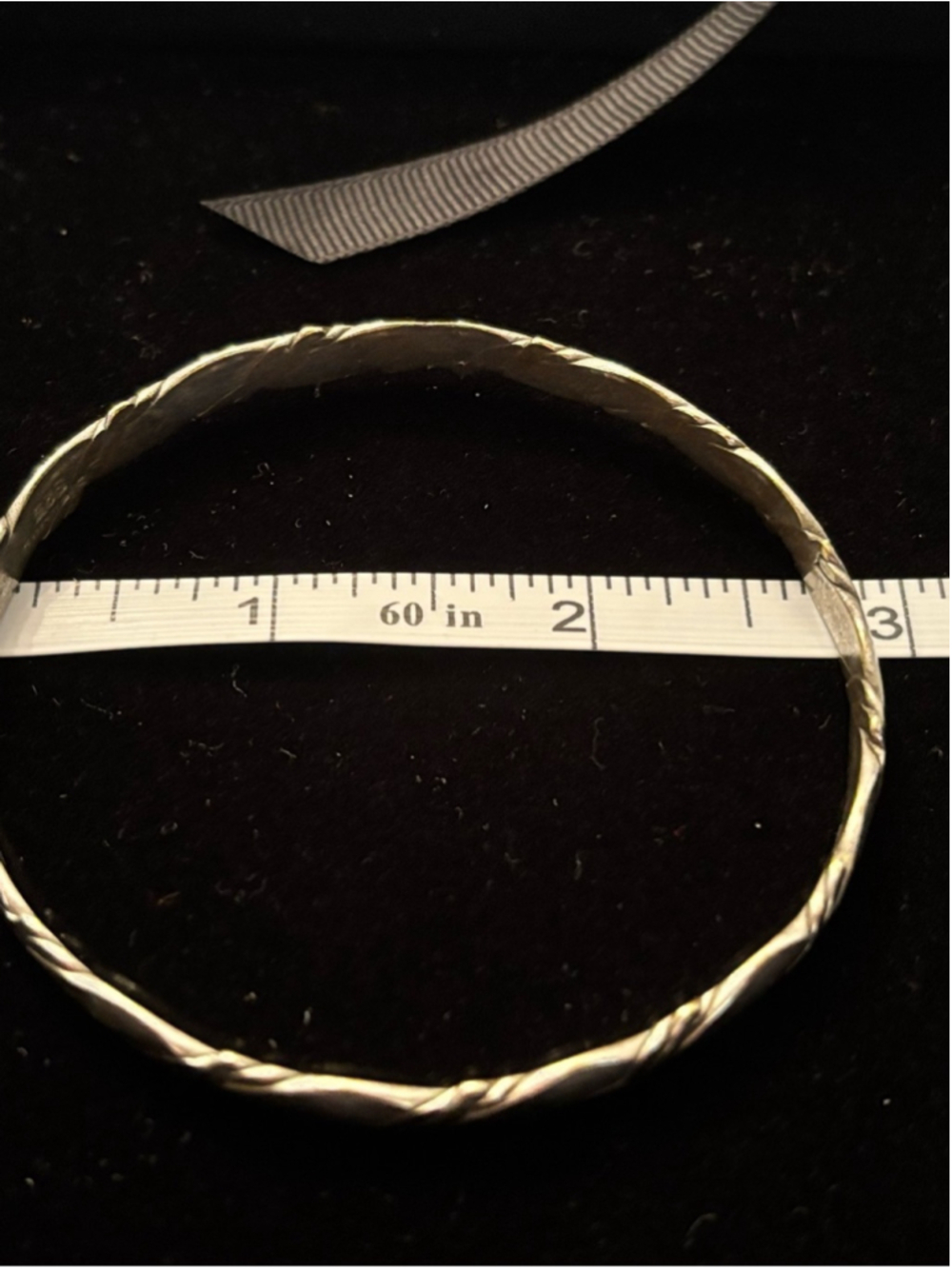 Vintage 1940s Taxco 925, Artisan- Crafted Twisted Rope Bangle. 2.75” 15.3g. - Picture 5 of 6